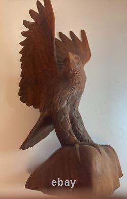 Hand Carved Wood Eagle