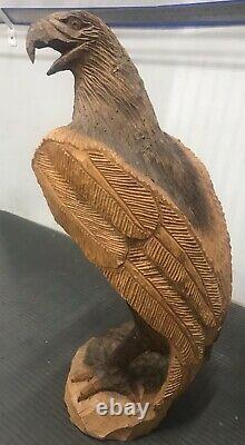 Hand Carved Wood Eagle 20, Unique Sculpture #12H