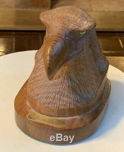 Hand Carved Wood Eagle Head Sculptures Wings of Glory by Bill Spencer 9/1995