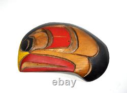 Hand Carved Wood Eagle & Salmon Sculpture Northwest Coast Native Demsey Willie