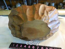 Hand Carved Wooden Eagle Handled Basket