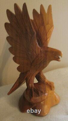 Hand Carved wooden Eagle Wings in full spread upwards 13 High By 6
