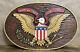 Hand Crvd Wood American Eagle Flag In God We Trust By Woogie Vintage Folk Art