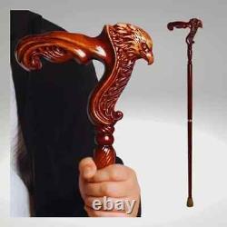 Hand carved eagle bird handle wooden walking stick eagle bird walking cane gift