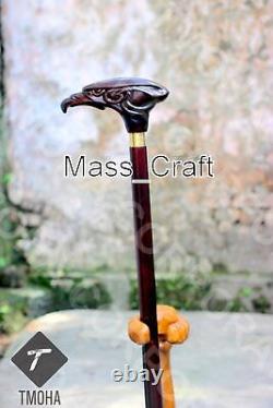 Hand carved eagle handle wooden walking stick eagle walking cane bird unique g