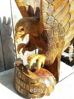 Hand carved wood eagle Harley-Davidson