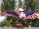 Hand Carved Wooden Santa Claus Riding An Eagle Figurine Exclusive Christmas Gift