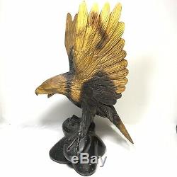 Hand carved wooden eagle 15x10