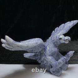 Handcarved Natural Crystal Quartz Mineral Specimen, Eagle, Carved. Stone Statue