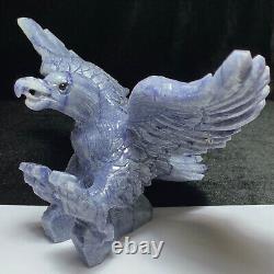 Handcarved Natural Crystal Quartz Mineral Specimen, Eagle, Carved. Stone Statue