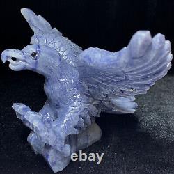 Handcarved Natural Crystal Quartz Mineral Specimen, Eagle, Carved. Stone Statue