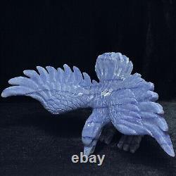 Handcarved Natural Crystal Quartz Mineral Specimen, Eagle, Carved. Stone Statue