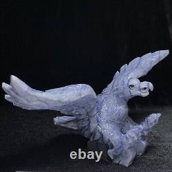 Handcarved Natural Crystal Quartz Mineral Specimen, Eagle, Carved. Stone Statue