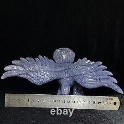 Handcarved Natural Crystal Quartz Mineral Specimen, Eagle, Carved. Stone Statue