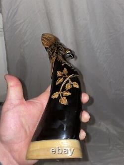 Handcarved Water Buffalo Horn Eagle