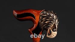 Handle hand carved eagle head wooden walking walking cane cristmas best gifT A