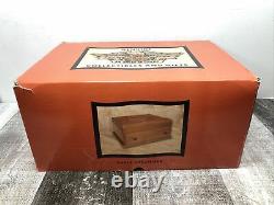 Harley-Davidson Eagle Organizer Box Solid Oak Hand Carved Collectors Box Rare