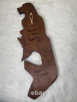 Herman Peter Eagle & Whale Signed Hand Carved Native Alaskan Wood Sculpture