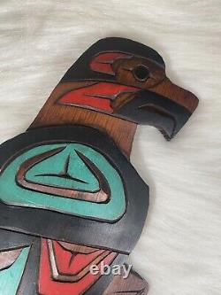 Herman Peter Eagle & Whale Signed Hand Carved Native Alaskan Wood Sculpture