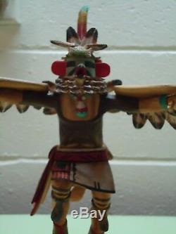 Hopi Kachina Doll Eagle Dancer 1997 Hand Carved by Michel Lopez