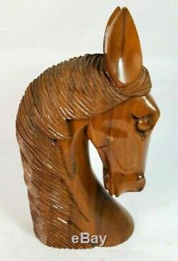 Horse Head Hand Carved From Waikiki Woods Hawaii With Excellent Details 12.5