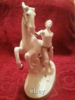 Horse Rider Small Figurine Horse Karl Shading Germany Grafental Hand Carved Used