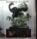 Huge 100% Natural Xiuyan Jade Hand Carved Fish Eagle Hawk Glede Bird King Statue