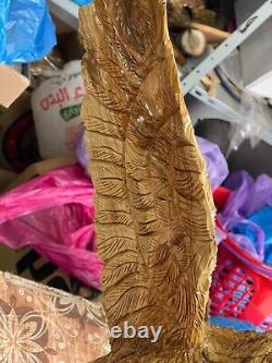 Huge Eagle Artist Figure Olive Wood 57X63Cm Hand Carved Bethlehem Artistic Craft