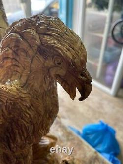 Huge Eagle Artist Figure Olive Wood 57X63Cm Hand Carved Bethlehem Artistic Craft