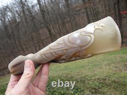 Hunting Horn Trumpet Bugle Folk Art Signed Hand Carved Eagle Bird Bovine Horn