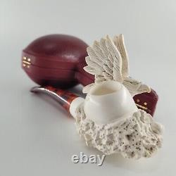 Hunting eagle meerschaum pipe handcarved block meerschaum by CPW #847