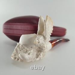 Hunting eagle meerschaum pipe handcarved block meerschaum by CPW #847