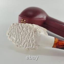 Hunting eagle meerschaum pipe handcarved block meerschaum by CPW #847