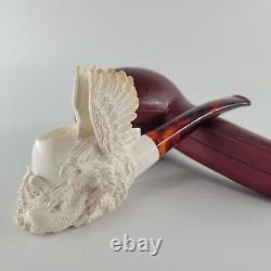 Hunting eagle meerschaum pipe handcarved block meerschaum by CPW #847