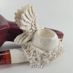 Hunting eagle meerschaum pipe handcarved block meerschaum by CPW #847