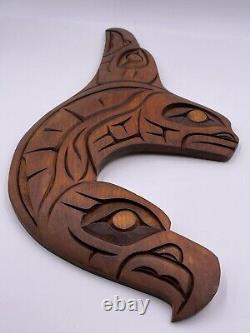 Ike Charlie Hand Carved Orca Raven Eagle Wall Hanging Carving Native Nootka