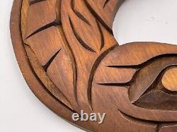 Ike Charlie Hand Carved Orca Raven Eagle Wall Hanging Carving Native Nootka