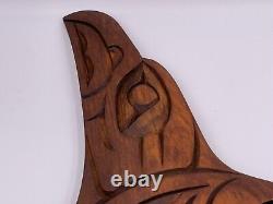 Ike Charlie Hand Carved Orca Raven Eagle Wall Hanging Carving Native Nootka