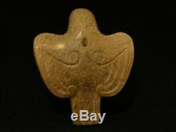 Jb Vintage Carved Chinese White Jade Eagle Bird Pendant Figurine Sculpture