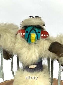 Kachina Eagle Collectible Hand Carved 10 Tall Navajo by F Charlie Native Vtg