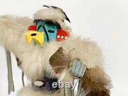 Kachina Eagle Collectible Hand Carved 10 Tall Navajo by F Charlie Native Vtg