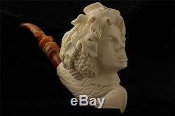 Lady Bacchus with Eagle Hand Carved by I. Baglan Meerschaum Pipe in case 3921