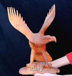 Large 15.5 Tall Hand Wooden Carved Eagle! Eagle08