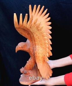 Large 15.5 Tall Hand Wooden Carved Eagle! Eagle08