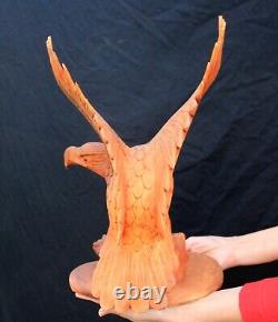 Large 15.5 Tall Hand Wooden Carved Eagle! Eagle08