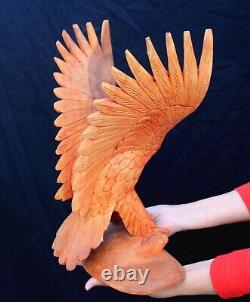 Large 15.5 Tall Hand Wooden Carved Eagle! Eagle08