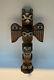 Large 16.5 Hand Carved Totem Pole Signed Patrick Seale Eagle Boy Alaska Inuit