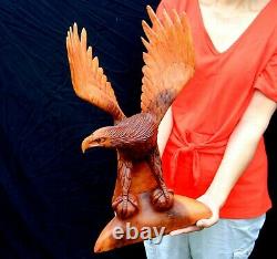 Large 20 Tall Hand Wooden Carved Eagle! Eagle01