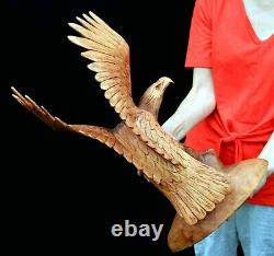 Large 20 Tall Hand Wooden Carved Eagle! Eagle01