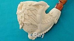 Large Eagle Claw Block Meerschaum Hand Carved & Signed by Artisan Medet